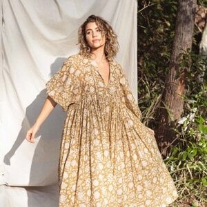 Daughters of India Kyra midi dress in golden palm